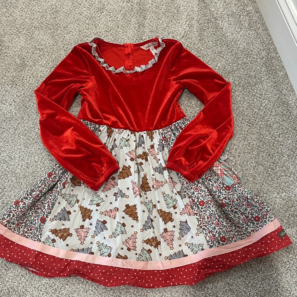 Red and White Kids Christmas Dress